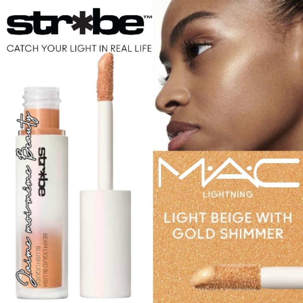 MAC COSMETICS Strobe Bleam Liquid Blush In Lightening - Beige With Gold Pearl